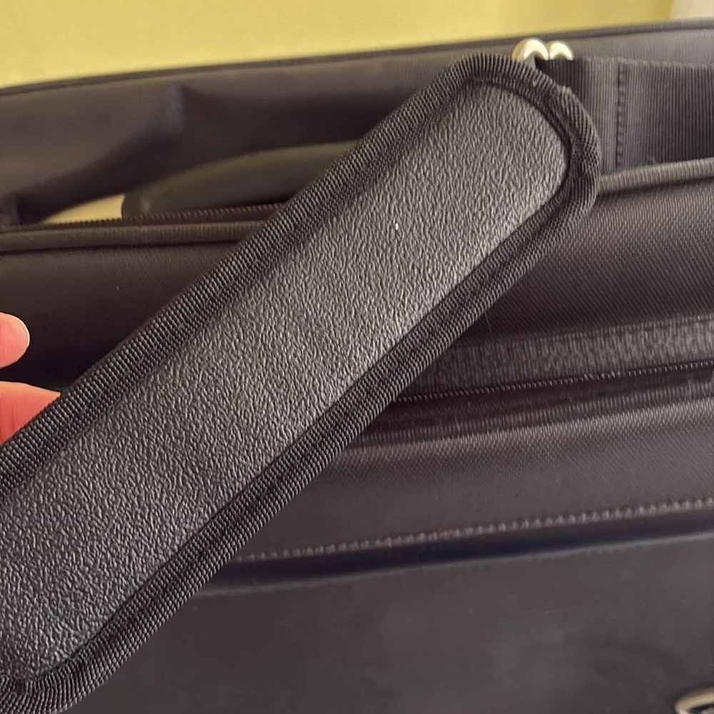 Eddie Bauer Black Ballistic Nylon Briefcase Laptop Overnighter